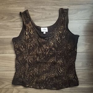 N/A.   Vintage Black Lace Tank Top - Sleeveless Women's Top